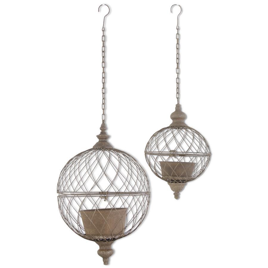 Wire Hanging Cages w/Pots