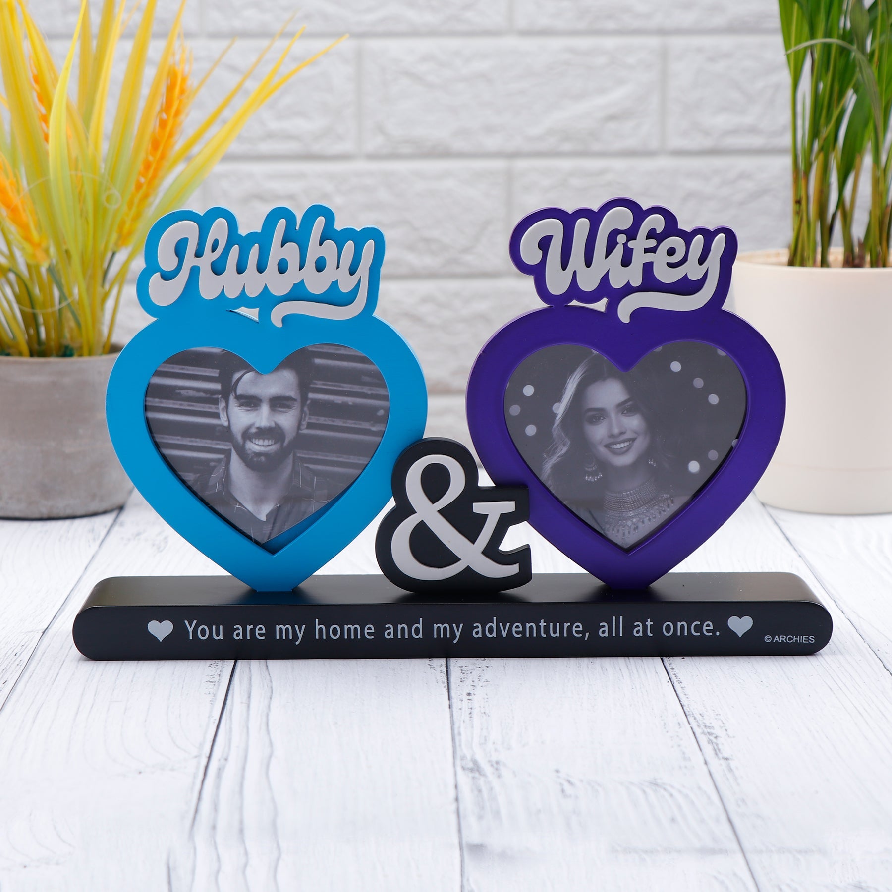 Husband and Wifey Quoted Romantic Photo Frame