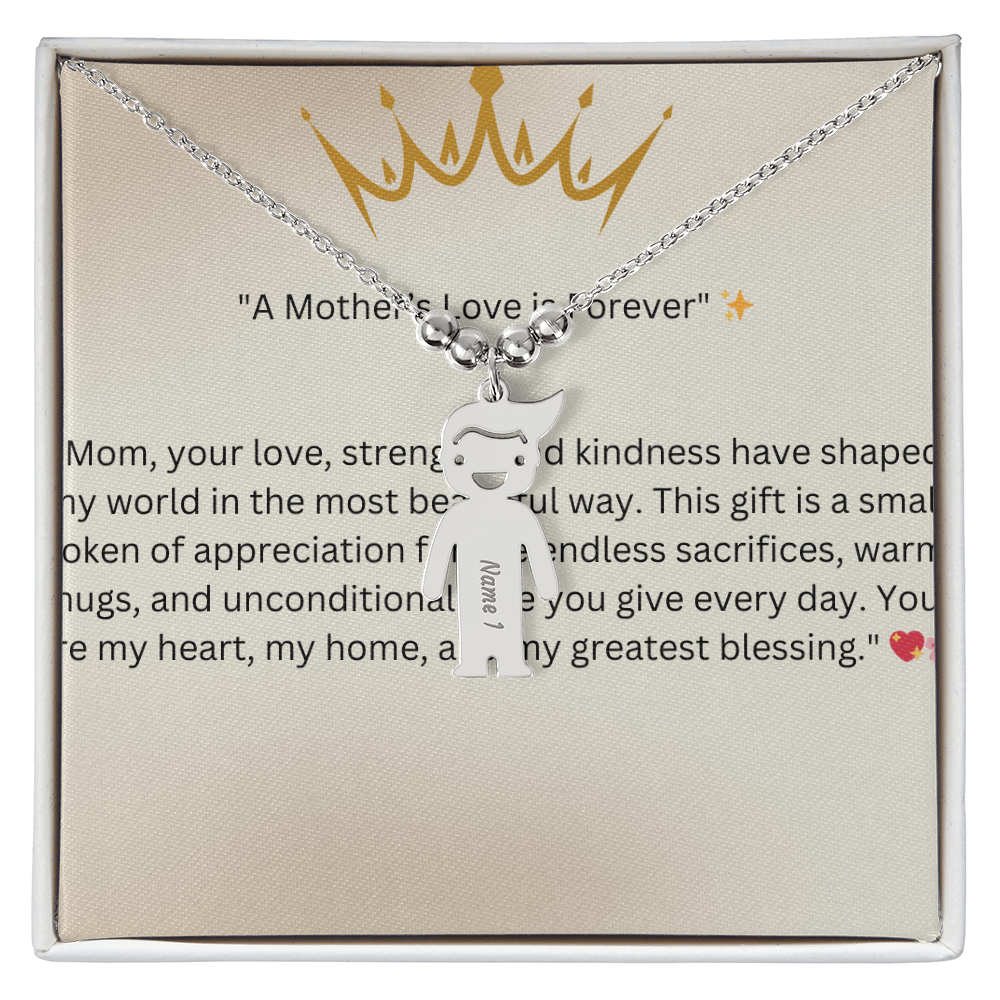 Mom's Engraved Kids Charm Necklace