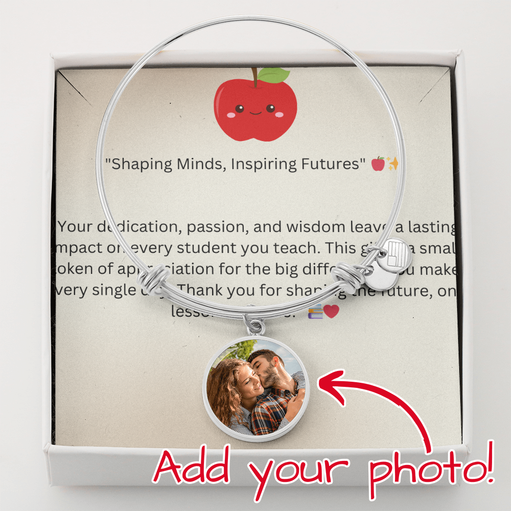 Luxury Teacher Bangle with Circle Charm