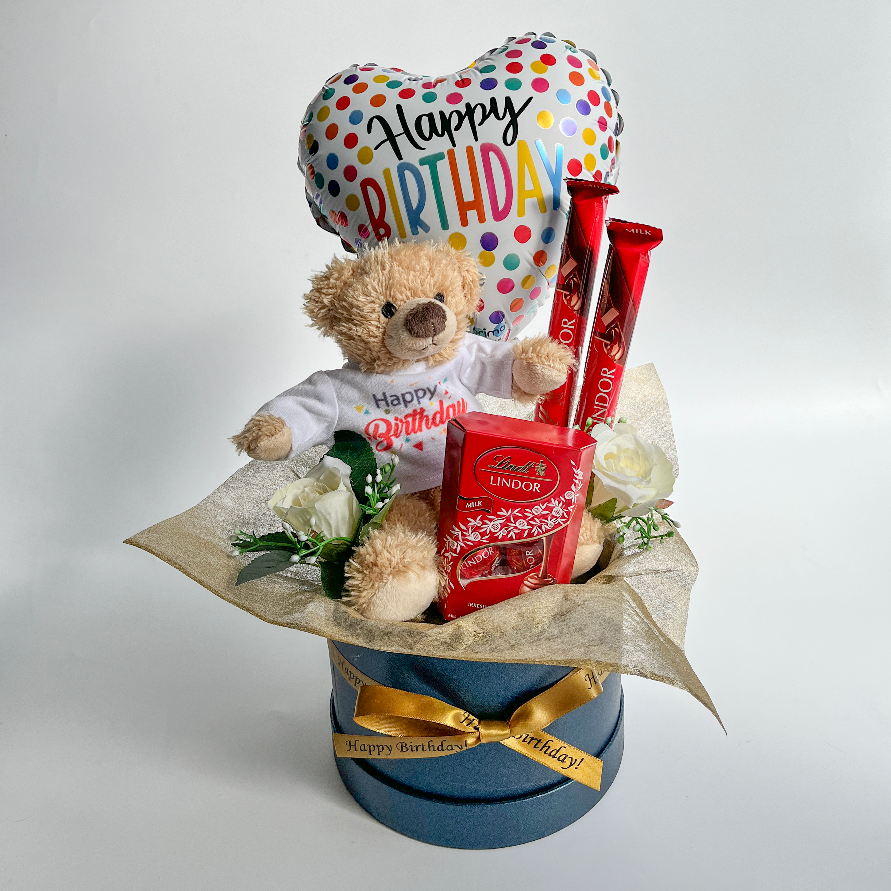 Happy Birthday Bear Gift Set with Chocolate and Balloon
