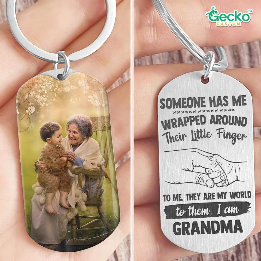 Someone Has Me Wrapped Around Grandma Family Metal Keychain HN590