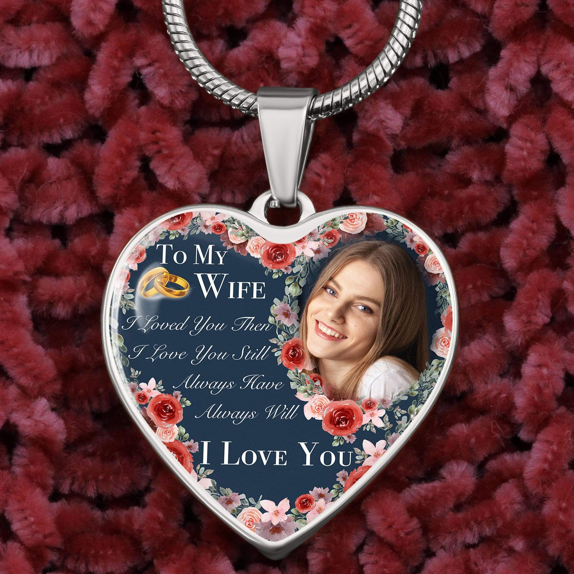 To My Wife Custom Heart Necklace