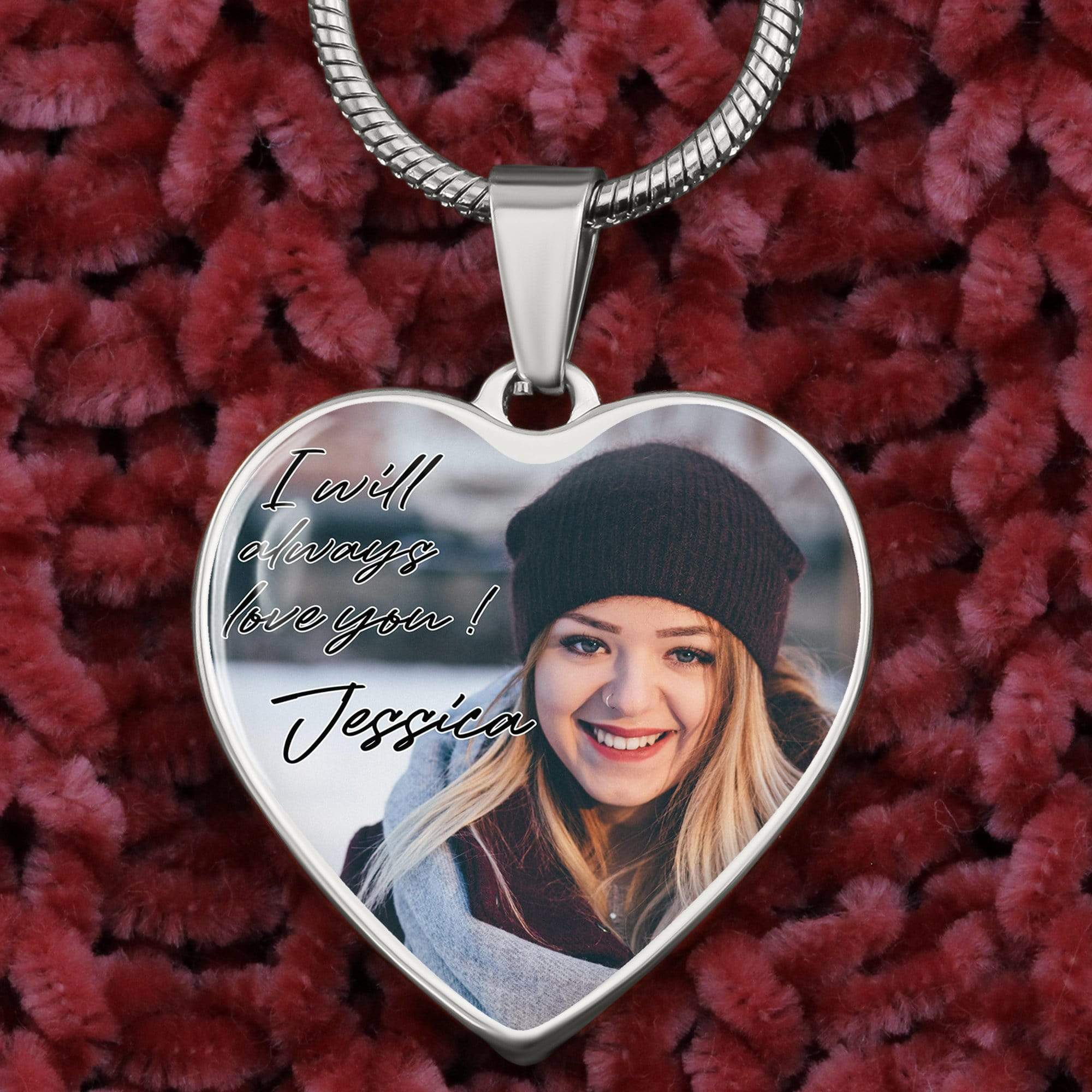I Will Always Love You Custom Heart Necklace