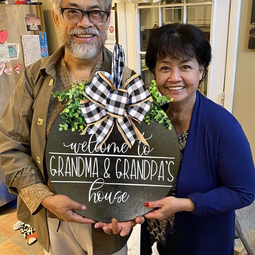 Welcome to Grandpa & Grandma's House Door Hanger, Door Sign Gift For Family, HN590