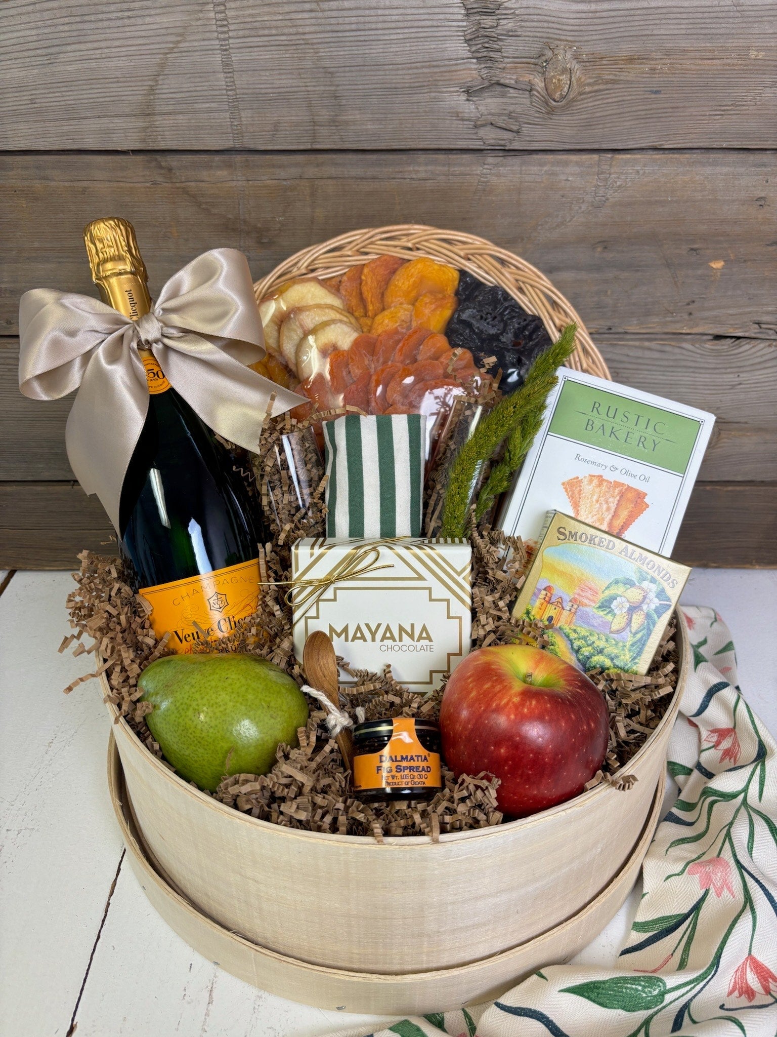Iconic Veuve Clicquot Orchard Elegance Champagne & Fruit Basket