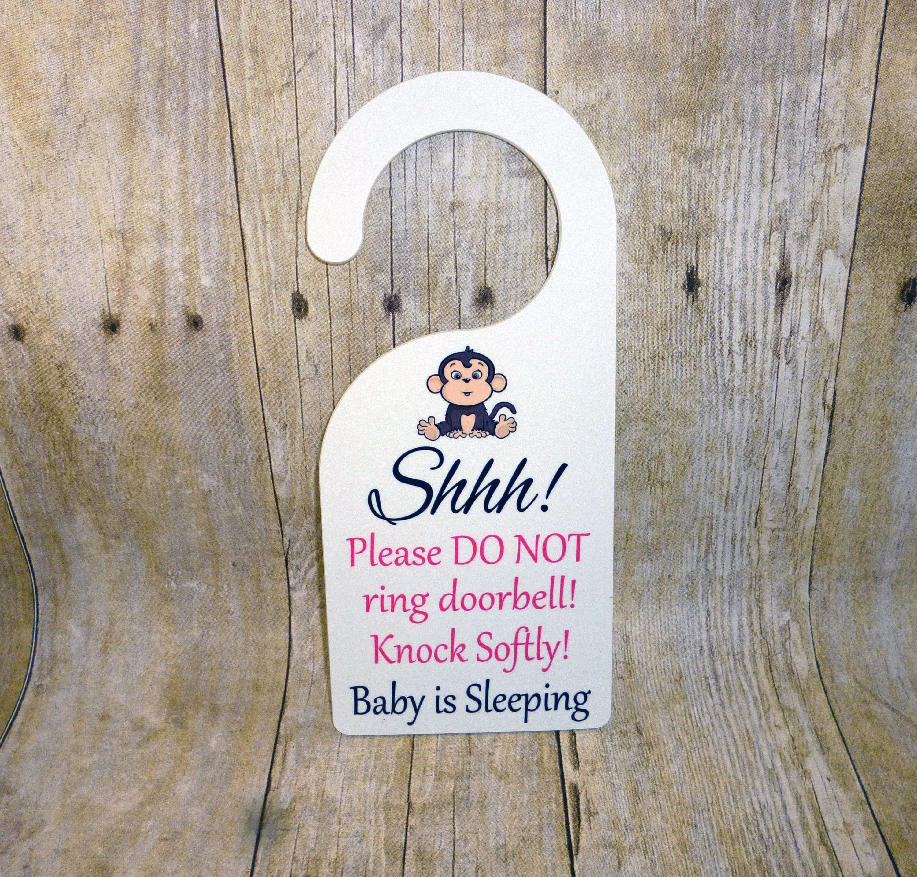 Shhhh...Baby monkey Door Hanger