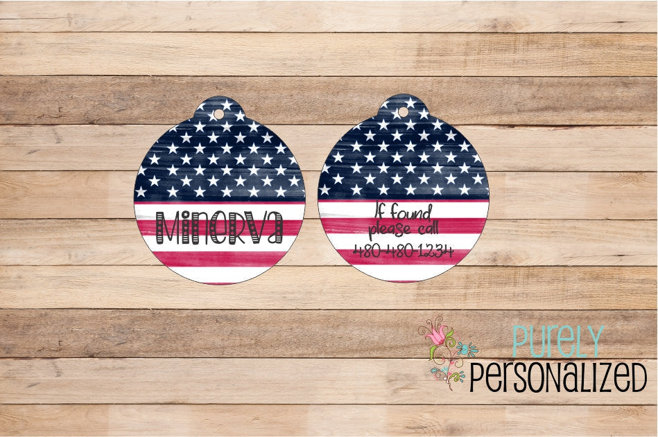 American Flag Pet Id