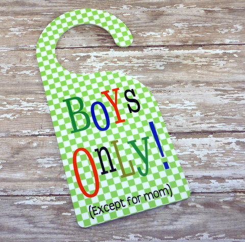 Double sided Checkered Door Hanger