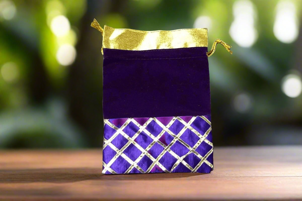 Velvet Zigzag Potli Bags