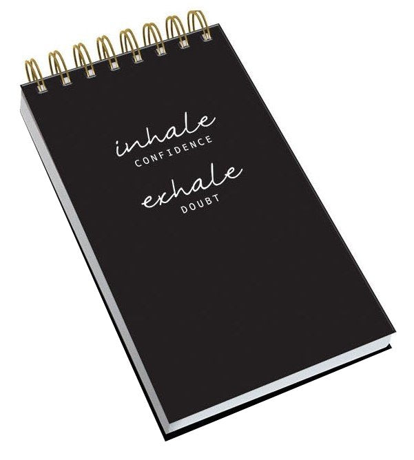 Wide Ring Spiral Notebook - Inhale Confidence Exhale Doubt