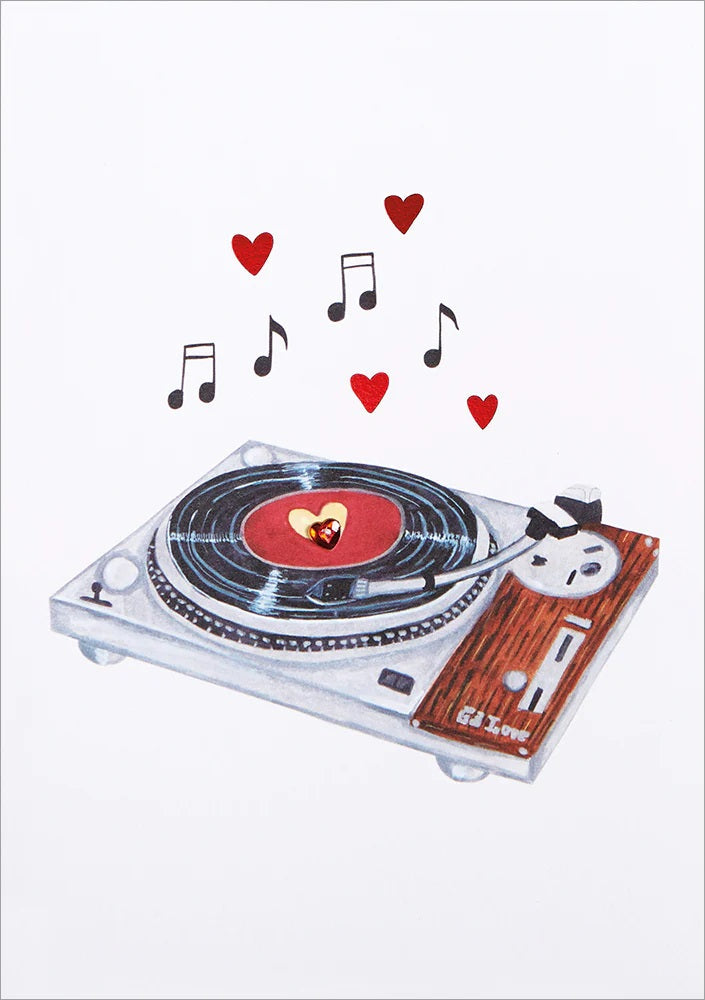 Anniversary Greeting Card - Love Vinyl